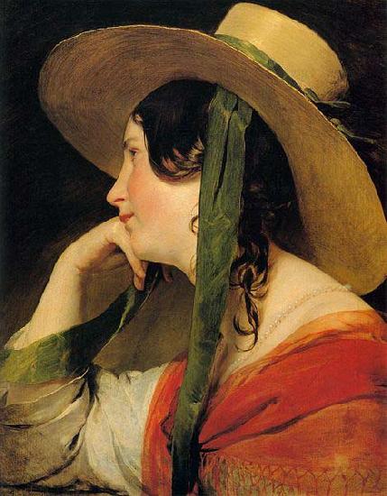 Friedrich von Amerling Girl in Yellow Hat China oil painting art
